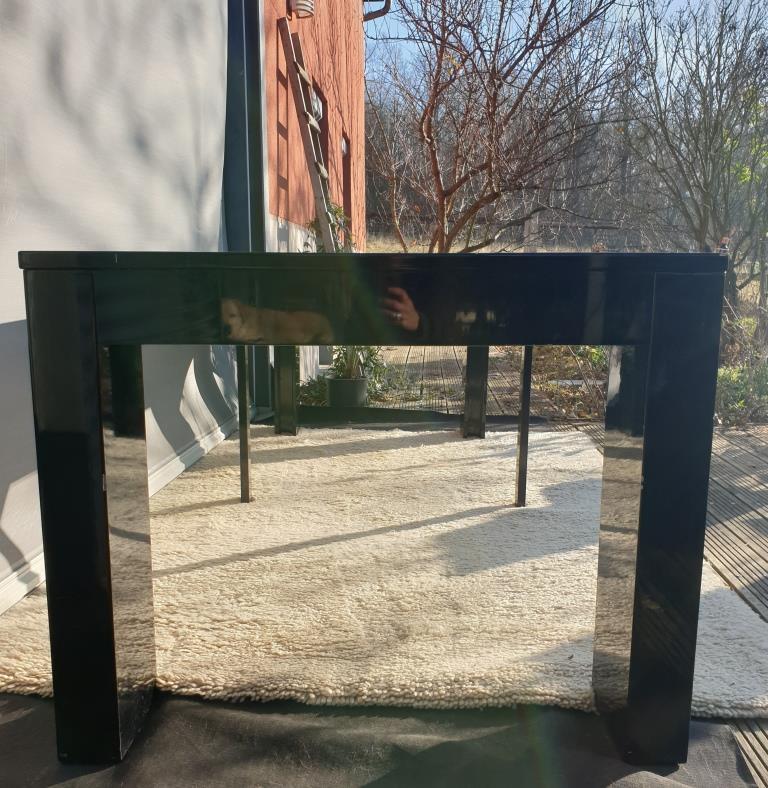Table with extendable mechanism XXL black lacquer