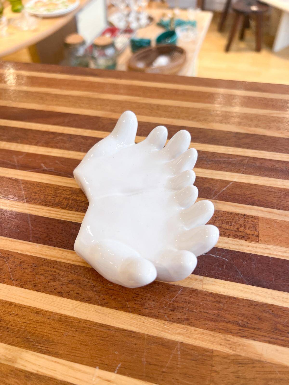 Ceramic catchall in the shape of hands