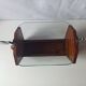 Vintage Art Deco magazine rack wood glass engraved storage furniture