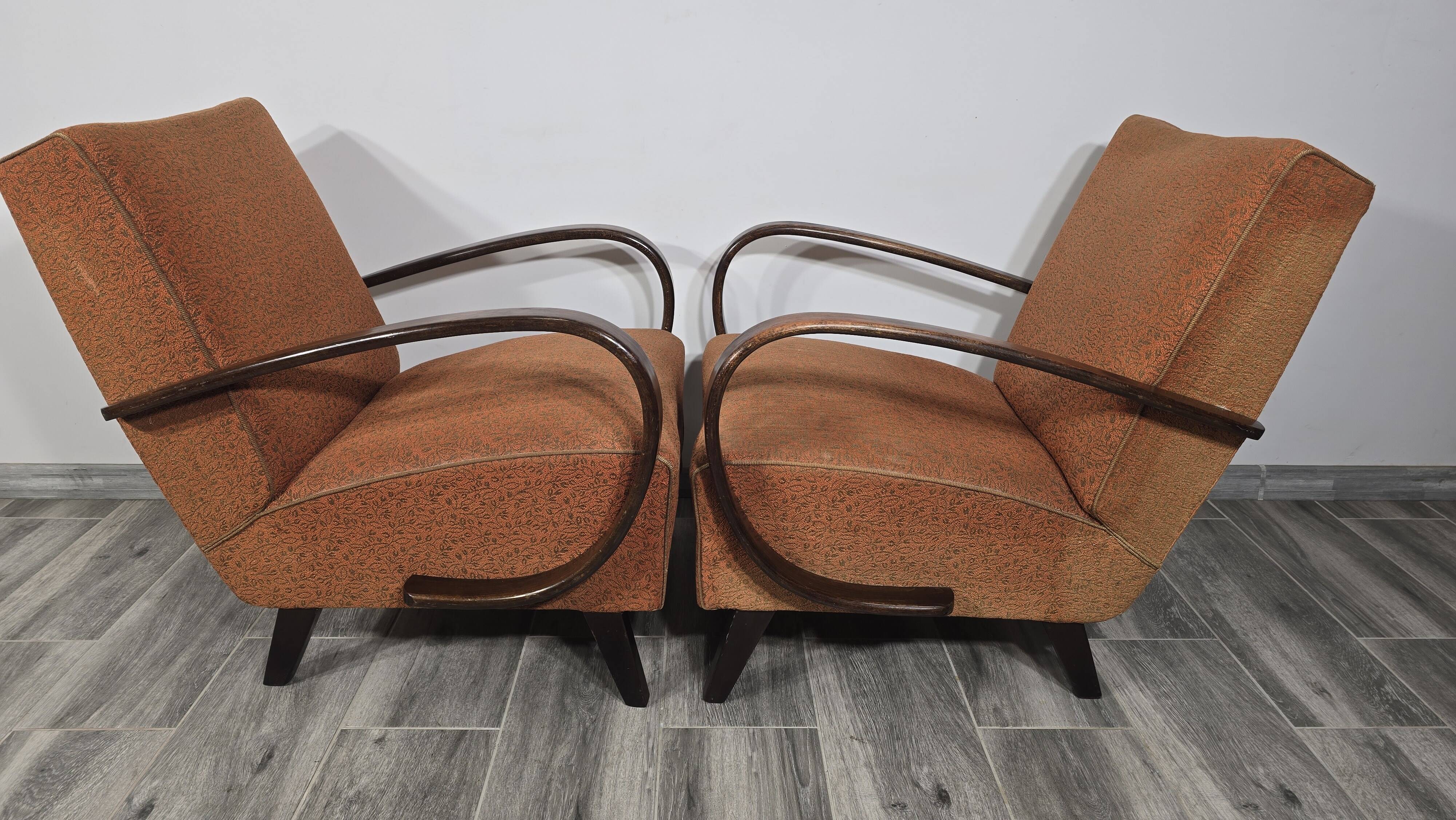 Vintage Armchairs from Jindrich Halabala, 1940s, Set of 2