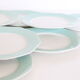 Ensemble de 9 assiettes à dessert décagonales vert mint