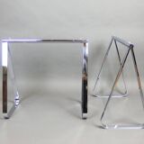 chrome trestle table