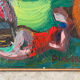 Abstract oil on canvas signed Dognin