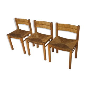 Lot of three 60s Gautier Delaye mulched chairs