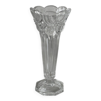 Vase inclusé de fleurs en verre