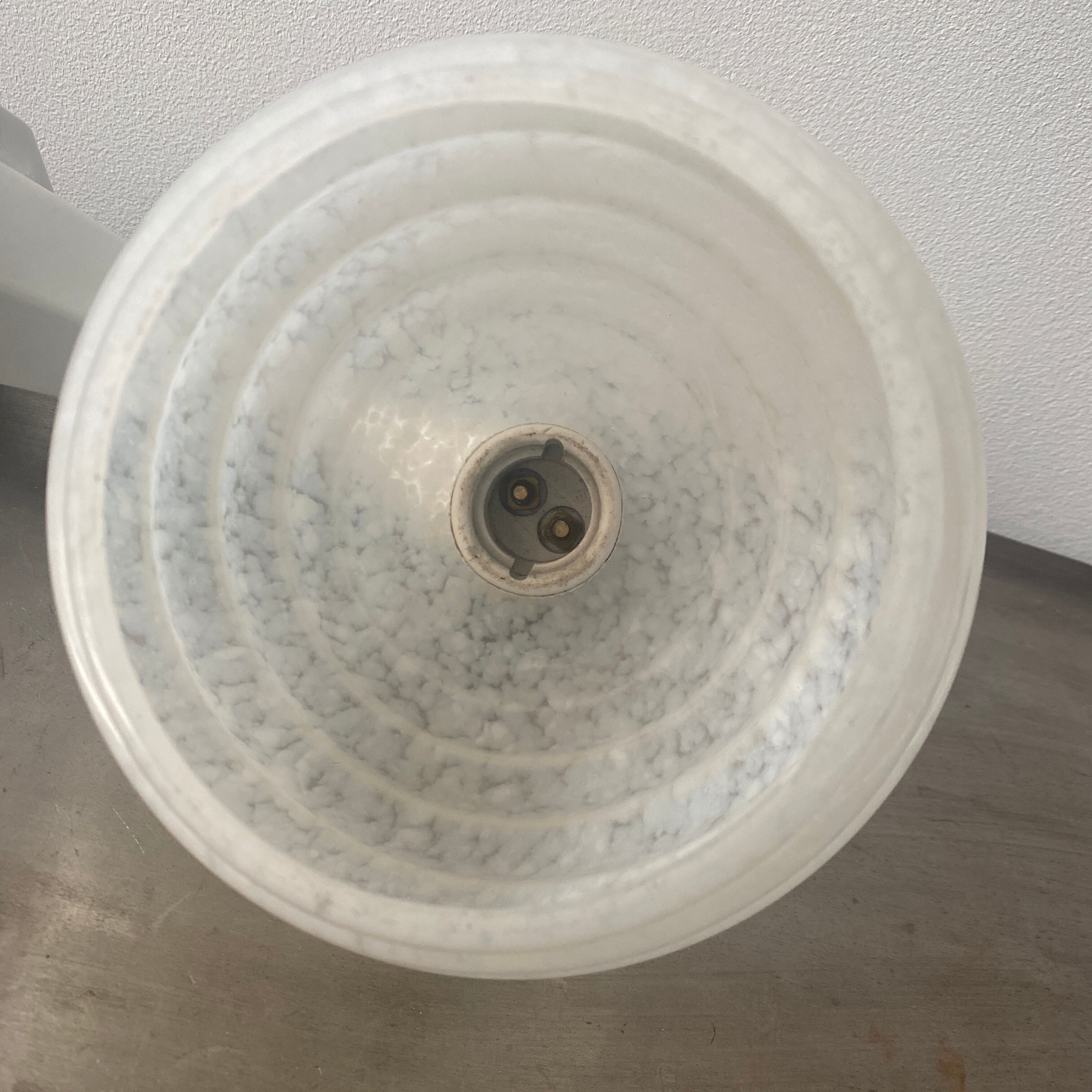 Porcelain wall lamp and vintage Clichy glass