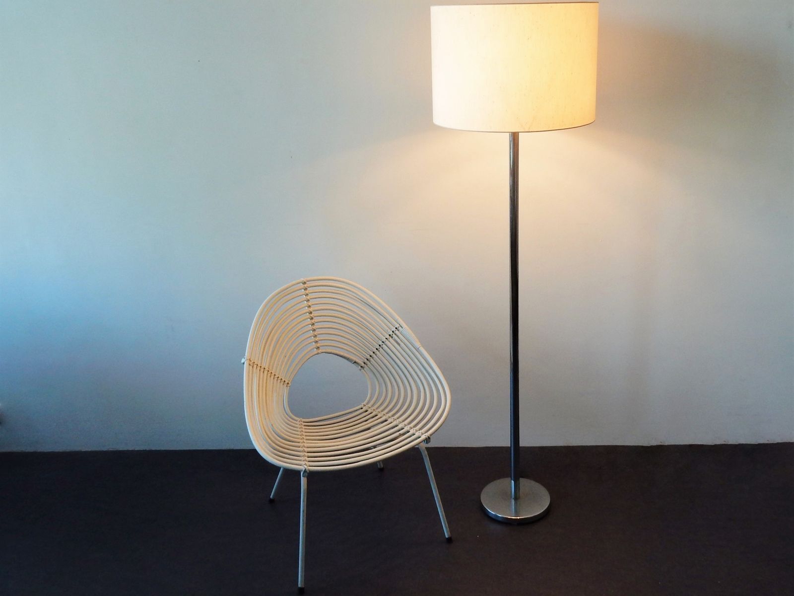 Shantung lamppost with fabric blind from Raak Netherlands, 1970s