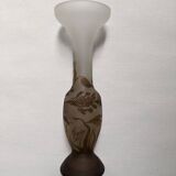 Art Deco glass paste vase signed Macau, Gallé inspiration, plant decoration