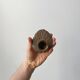 Atypical brown ceramic candle holder