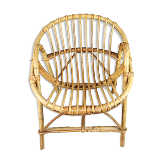Fauteuil coquille en rotin enfant