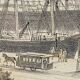 Lithograph under glass "Port of Hamburg", 19th century.