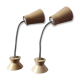Set of two Armelec 92 beige workshop lamps 1950