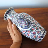 Faience vase from Gien cashmere decoration
