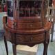 Desk - Display cabinet in the style of Louis XV with marquetry.