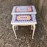 Trundle tables in briare enamels