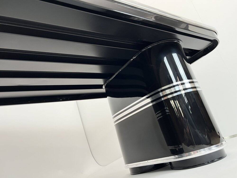 New York Desk in Black Lacquered Metal & Linoleum from Mauser, Germany, 1950