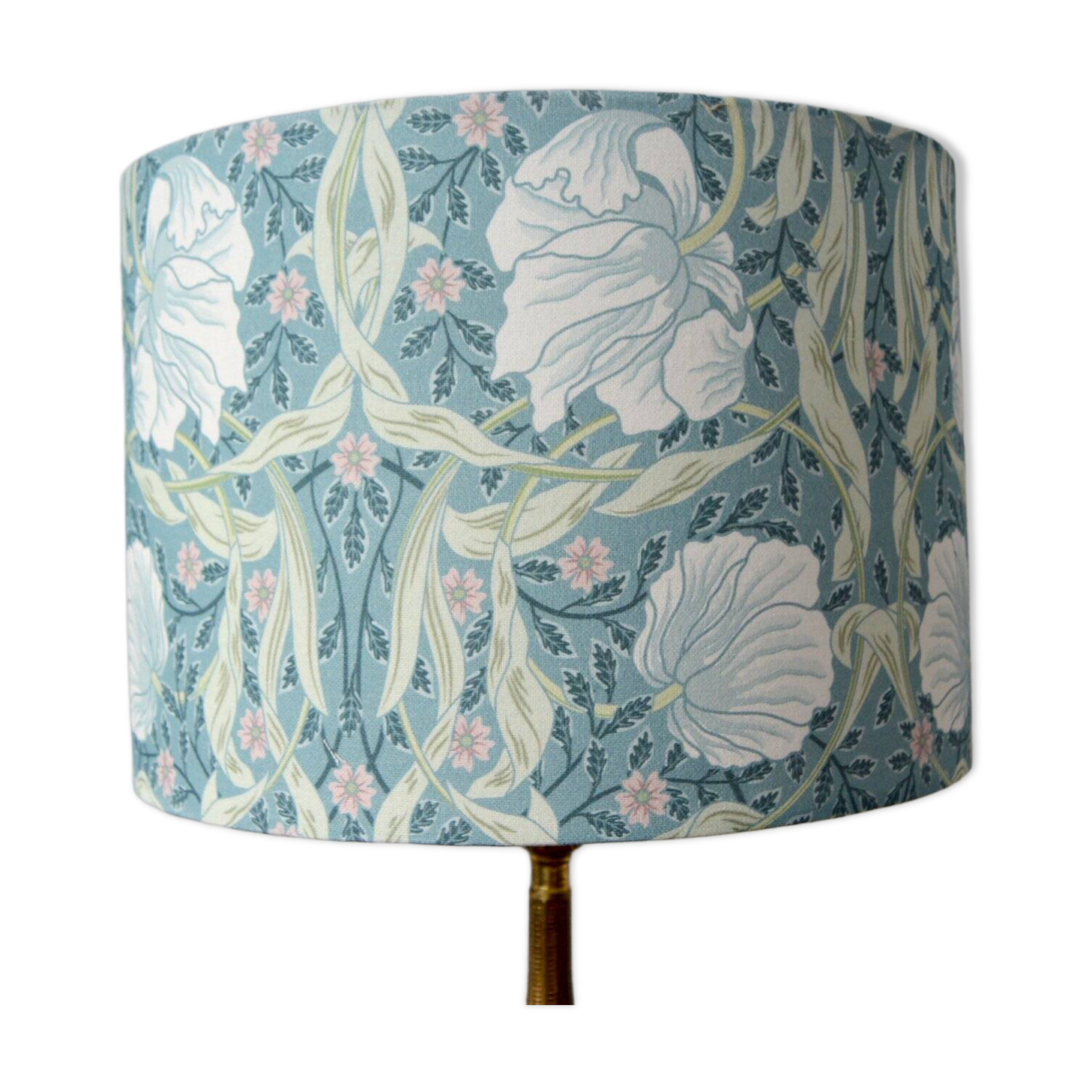 Bird and flower lampshade, William Morris style.