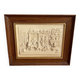 Biscuit bas-relief painting, signed CF Becker