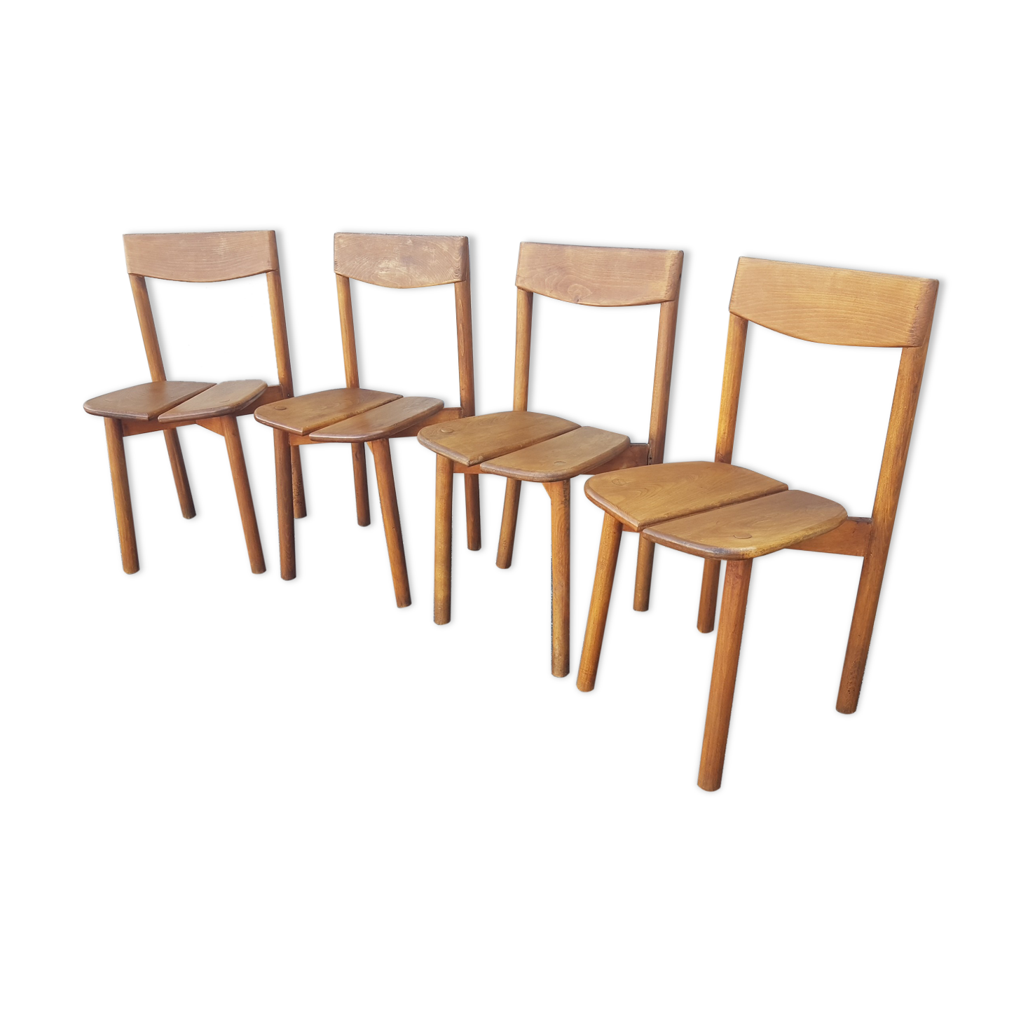 4 coffee bean chairs by Pierre Gautier Delaye