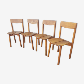 4 chaises grain de café par Pierre Gautier Delaye