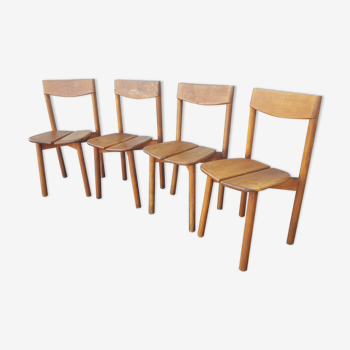 4 coffee bean chairs by Pierre Gautier Delaye