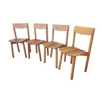 4 coffee bean chairs by Pierre Gautier Delaye