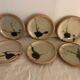 6 small bread plates enamelled pottery of the Vallauris Dove
