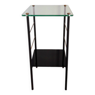 End table in glass and metal 50s
