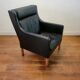 Vintage wingback chair 2431 with ottoman by Børge Mogensen for Fredericia