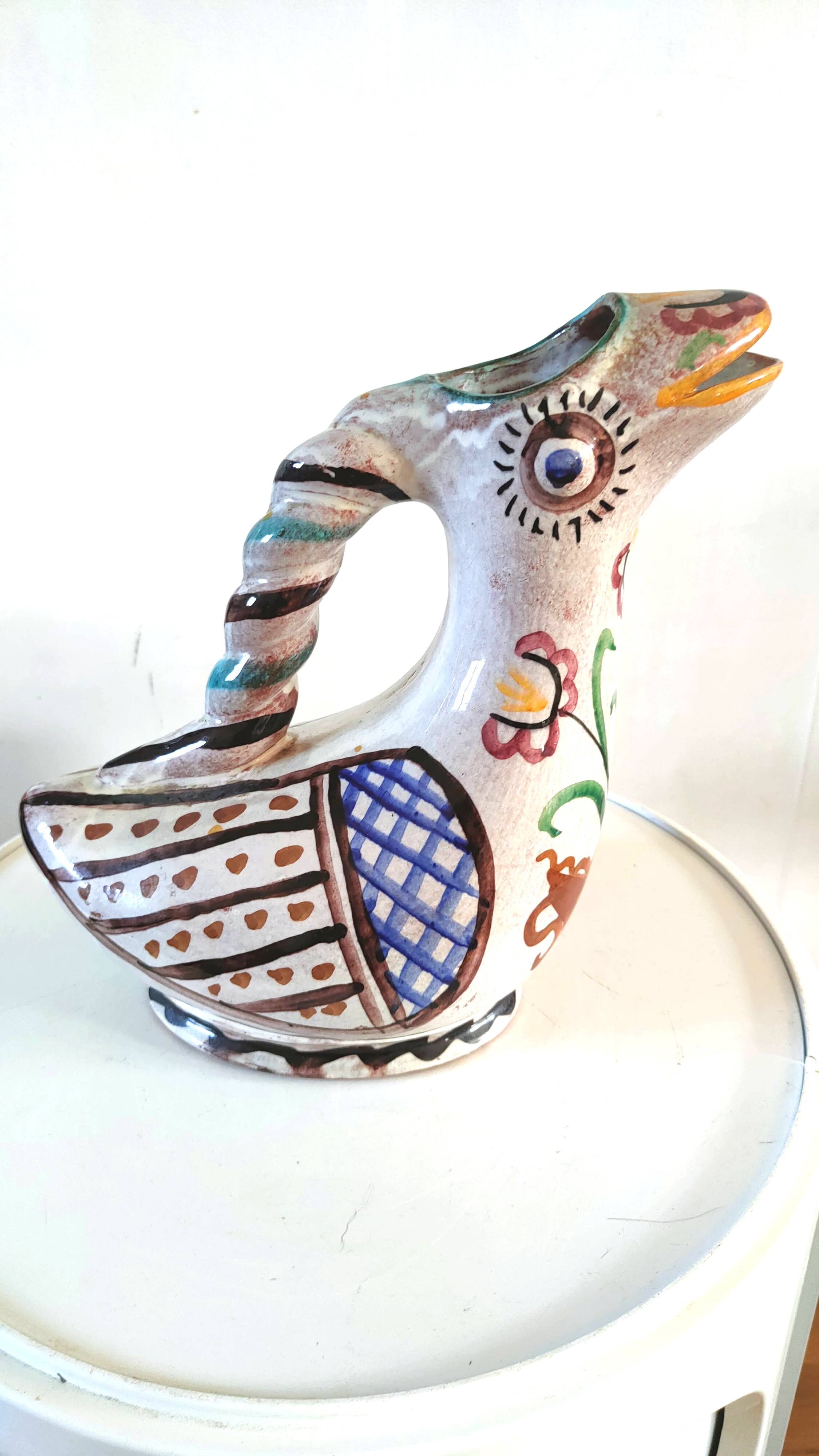 Zoomorphic ceramic pitcher design 70s