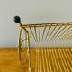 Vintage record holder in gold metal - for 50 vinyls