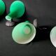Pair of postmodern green glass wall sconces, by Carlo Nason for "murano due", Italy