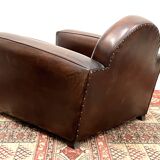 Leather club armchair