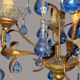 Lustre pampilles bleues a 3 feux