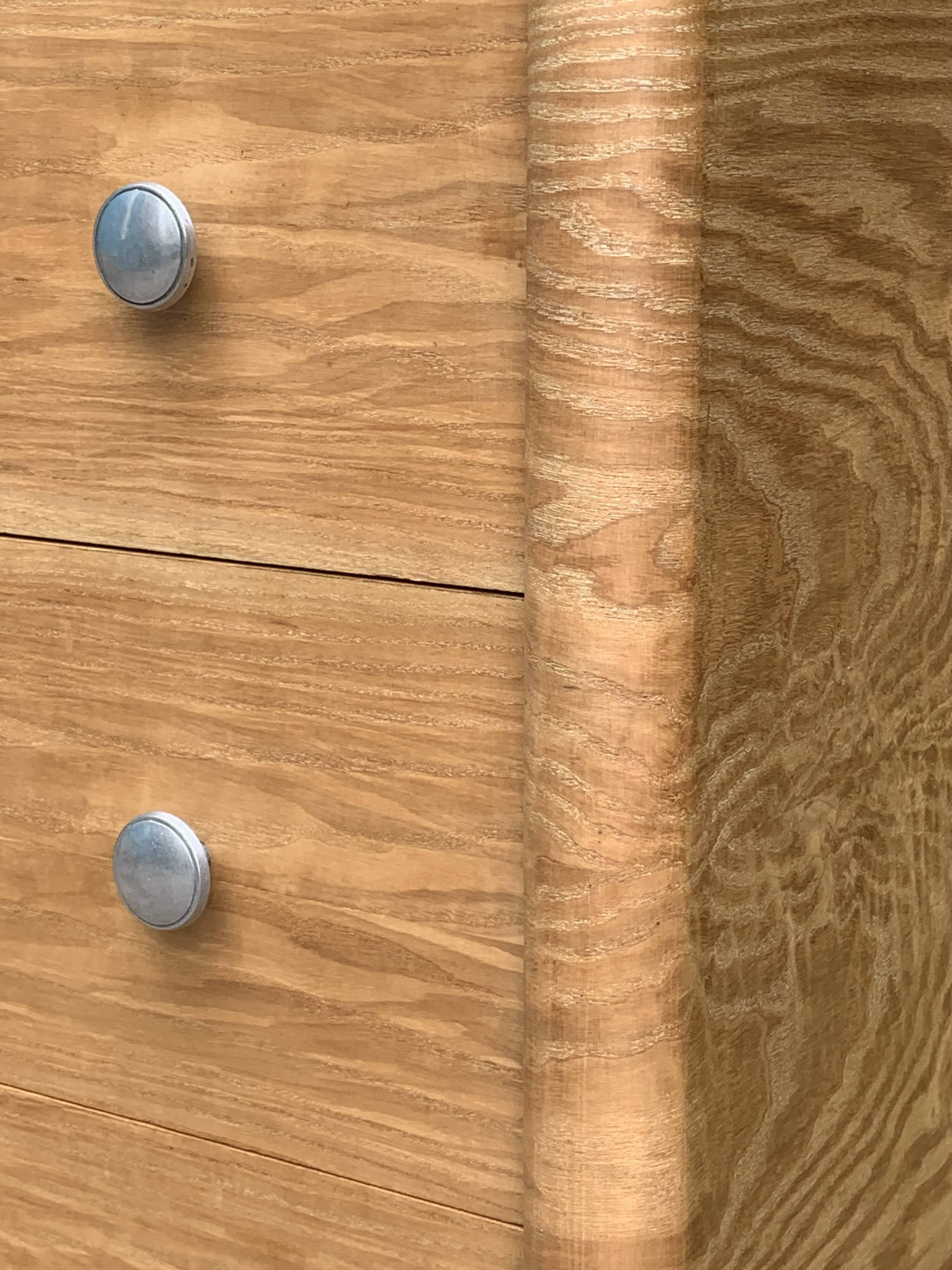 Raw oak art deco chest of drawers