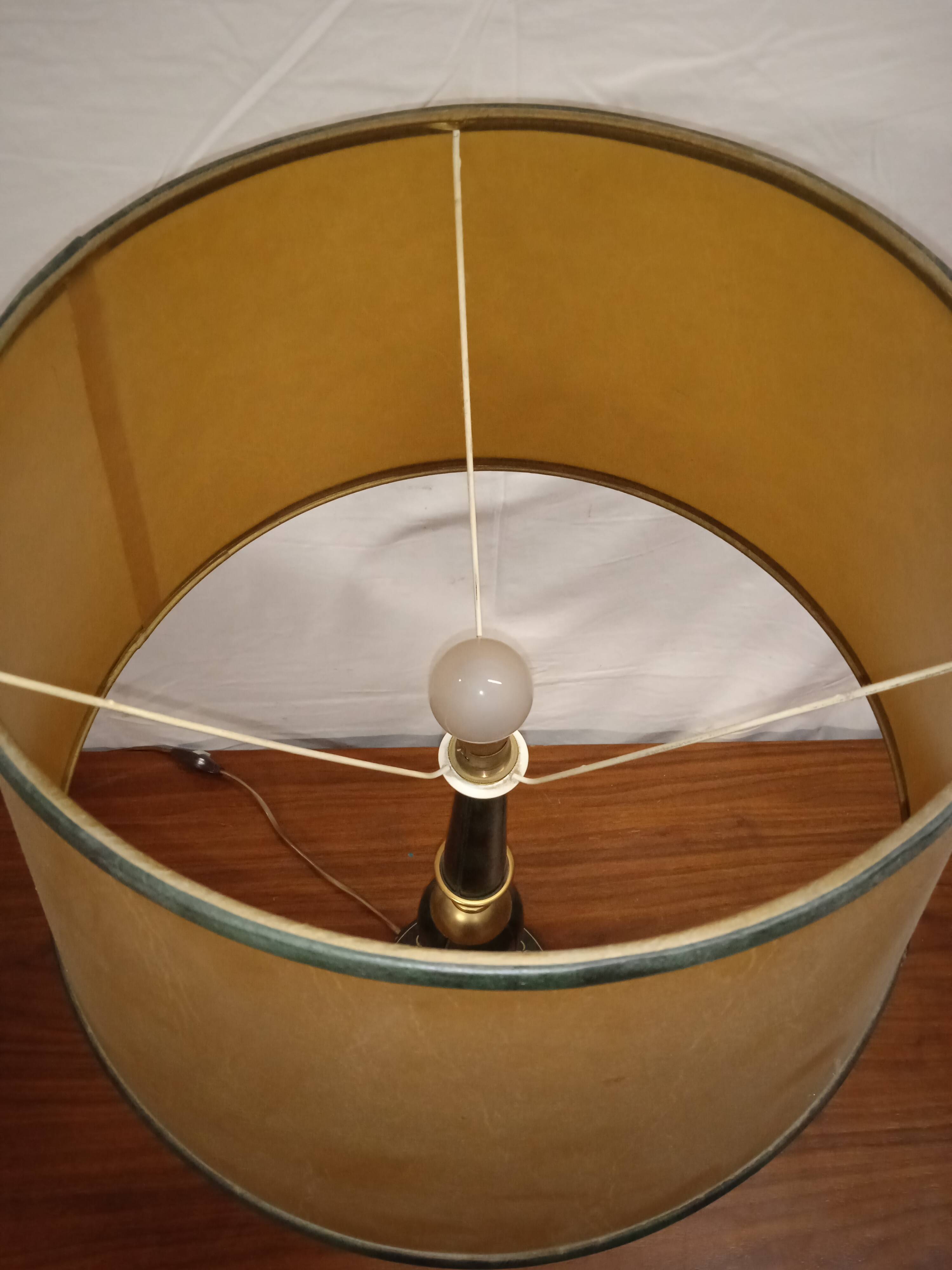 Large vintage leather desk lamp Le Tanneur