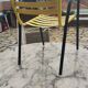 Armchair in black and yellow painted steel, circa 1950, in the style of Mallet-Stevens