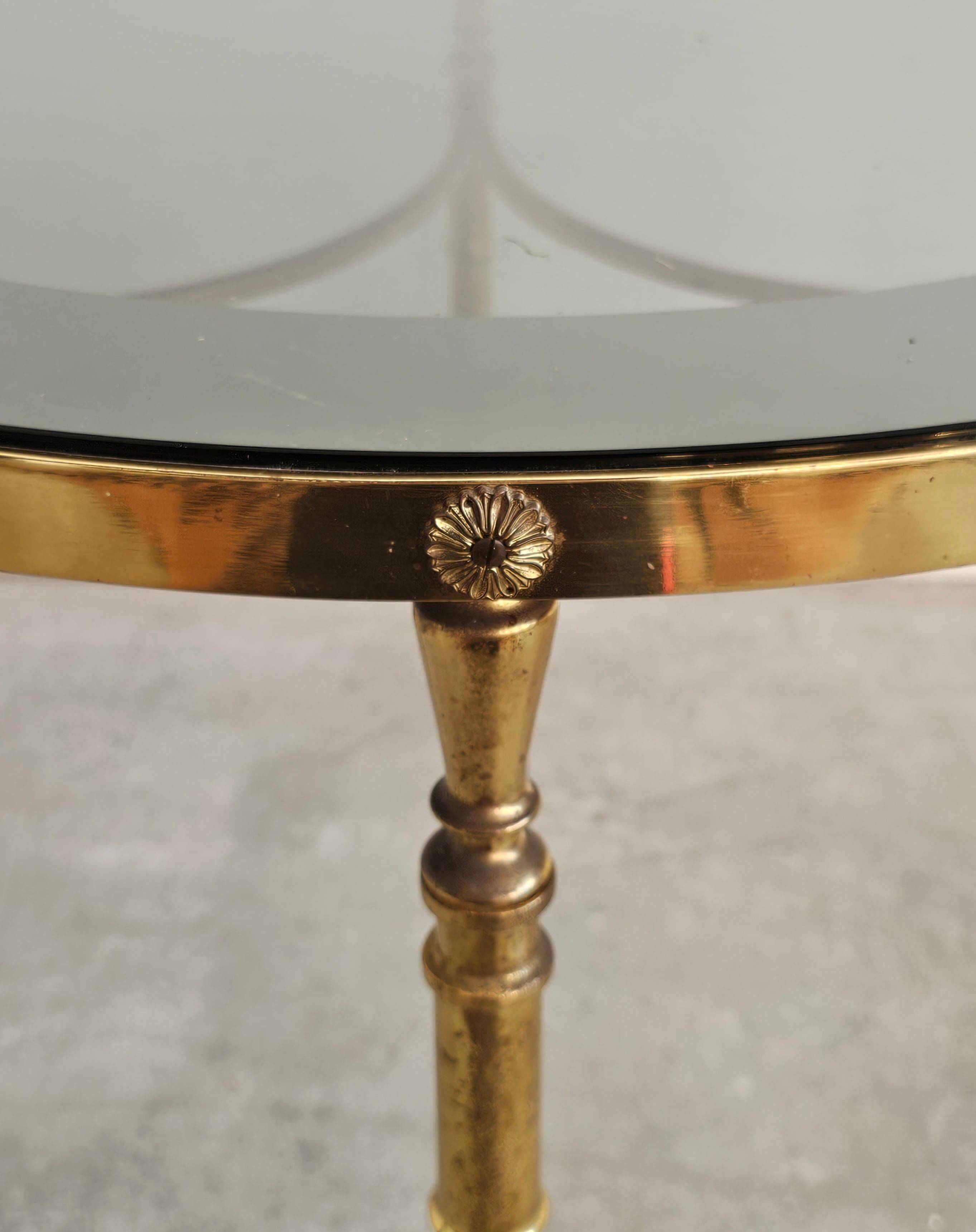 Circular bronze-gilded coffee tables Hollywood Regency Maison Charles