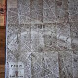 Affiche carte vue à vol d'oiseau de Paris