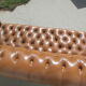 Sofa Chesterfield 3 seats patinated fawn leather