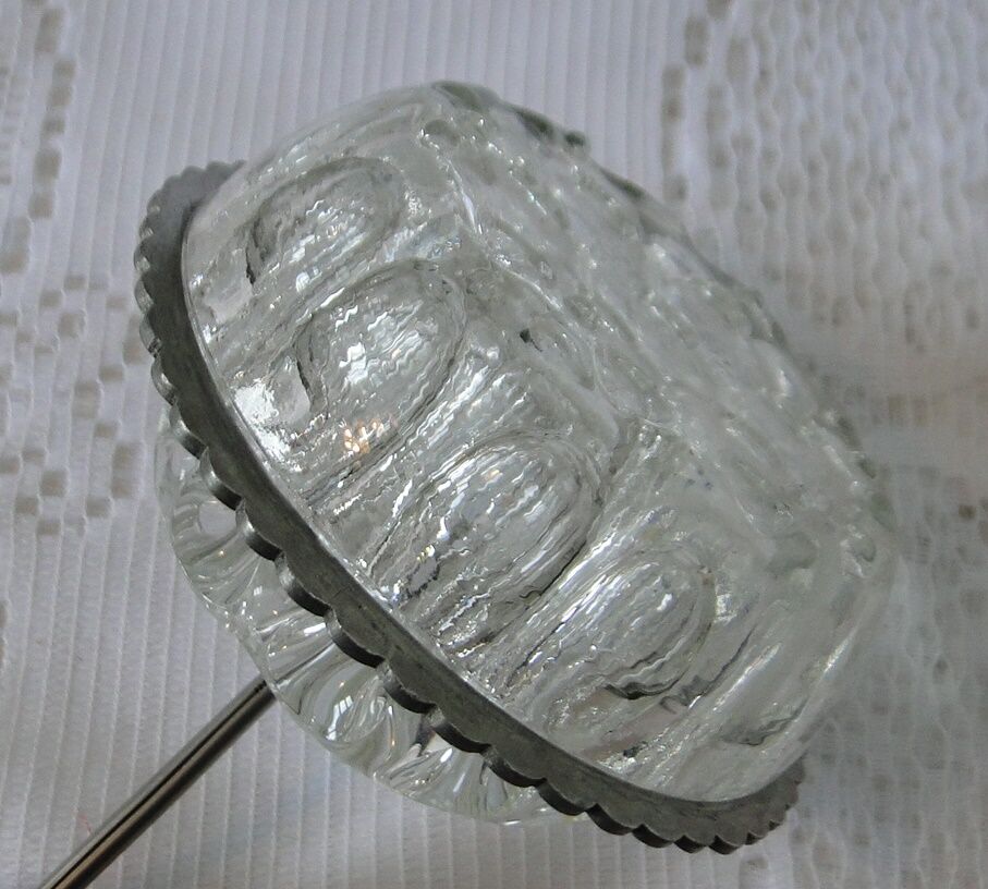 Glass flower pick press 19 holes circle of a small crown in tin