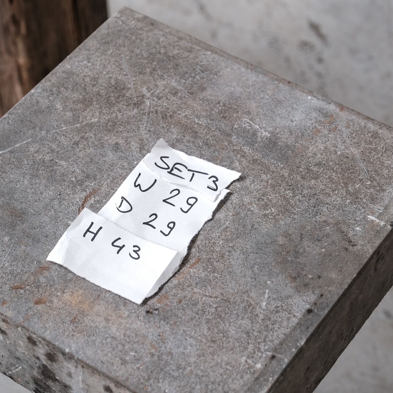 Pair of wooden and stone pedestals or side tables (no.3)