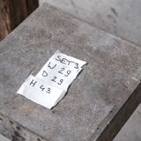 Pair of wooden and stone pedestals or side tables (no.3)