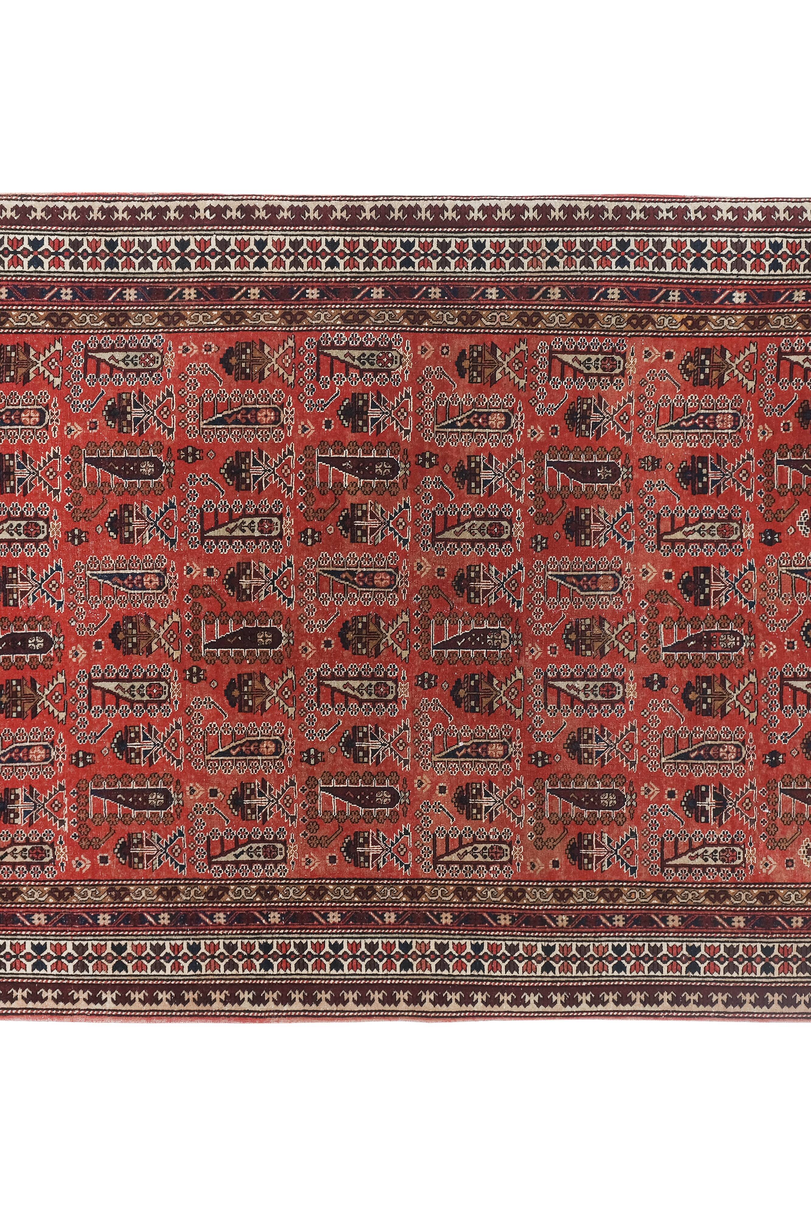 Vintage Turkish rug from Oushak, hand-woven 140x206 cm
