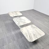 Lot de 3 tables d’appoint en marbre de carrare