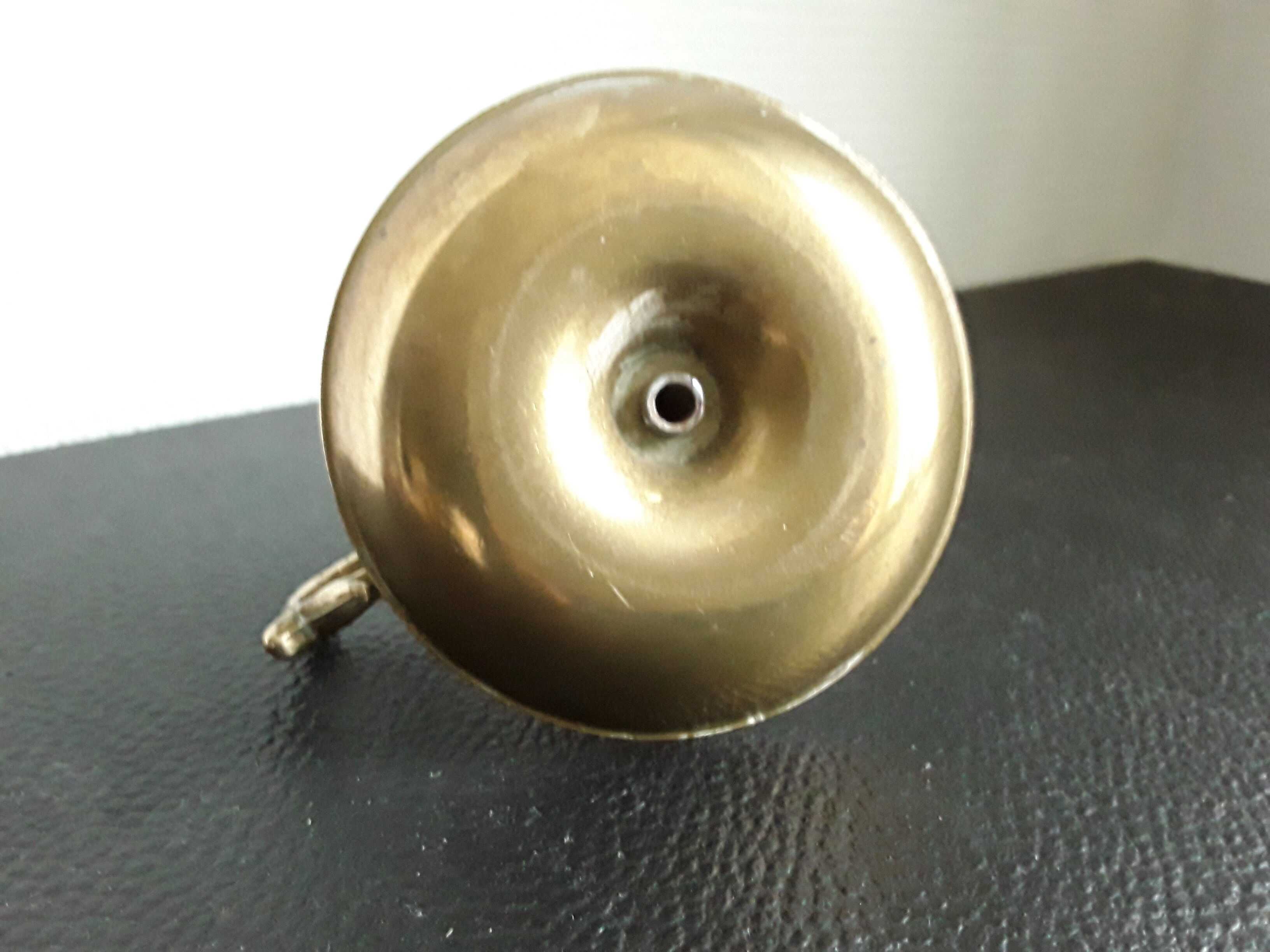 Candle holder with vintage brass handle