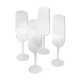 4 champagne flutes in transparent glass model Isabelle vintage 1970