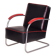 Fauteuil Bauhaus en chrome et cuir de Mücke Melder, années 1930