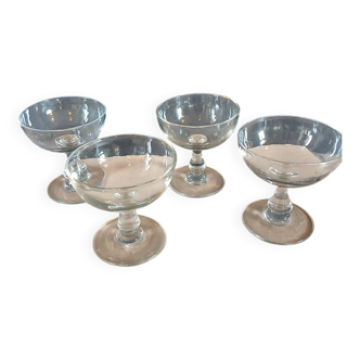 4 antique champagne glasses
