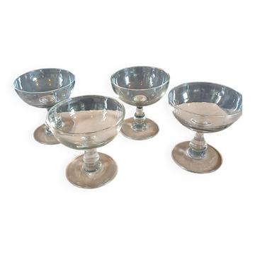 4 antique champagne glasses